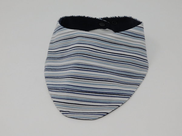 Halstuch Streifen blau-grau/dunkelblau, Jersey, wendbar, verstellbar, trocknergeeignet, in 3 Größen