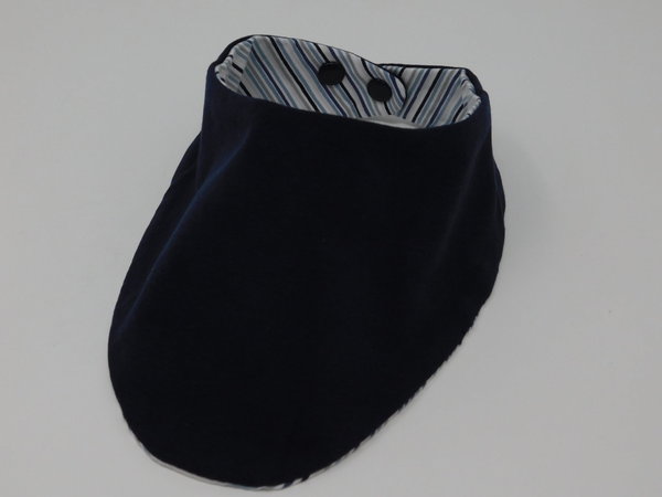 Halstuch Streifen blau-grau/dunkelblau, Jersey, wendbar, verstellbar, trocknergeeignet, in 3 Größen