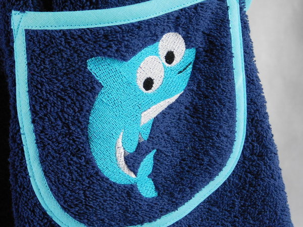 Badeponcho blau/türkis wahlweise mit Unterwassermotiven / Taschen in 3 Größen