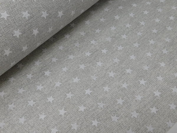 Pebbles beschichtet Sterne grau weiß Stoff Baumwolle Polyester