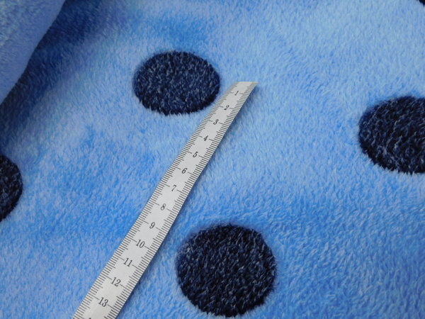 Kuschelfleece - Carlos Punkte blau gepunktet Stoff Fleece Plüsch