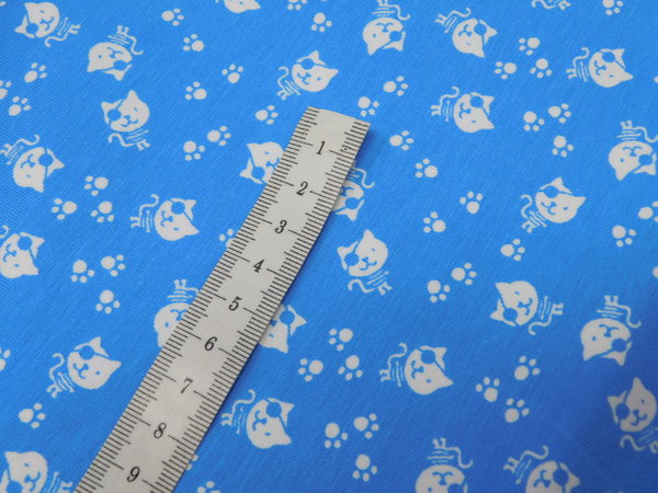 Avalana Jersey kleine Piraten - Katzen  - blau / weiß Kinderstoff Baumwolle Elastan