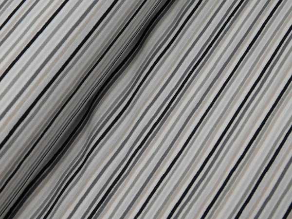 Avalana Jersey Streifen  -  weiß / beige / taupe / braun / schwarz gestreift Stoff Baumwolle Elastan