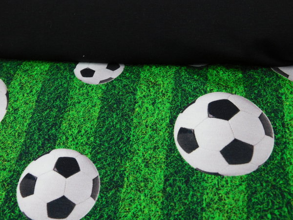 Jersey Stoff Fußball Rasen Streifen - Digitaldruck Kinderstoff  - annettes-shop