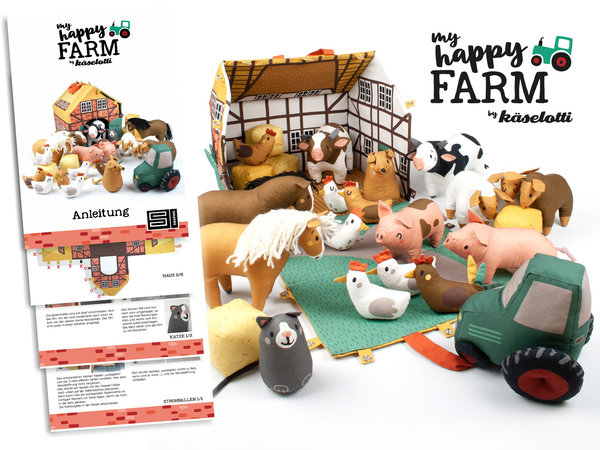 My happy Farm Panel by käselotti - Swafing Stoffe für einen tollen Bauernhof zum Mitnehmen