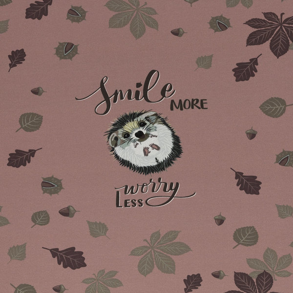 Jersey Panel 'Smile more worry less' Hector Hoglet - annettes-shop