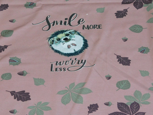 Jersey Panel 'Smile more worry less' Hector Hoglet - annettes-shop