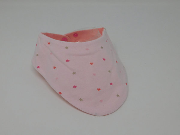 Babyhalstuch Sternchen rosa, verstellbar, wendbar, trocknergeeignet, 3 Größen
